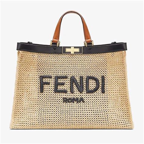 fendi raffia trimmed bag|handbags with raffia bag.